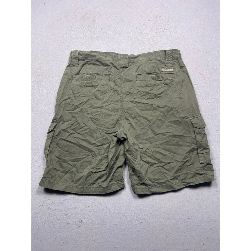Columbia Cargo Shorts 100% Cotton Olive Green 38 Mens